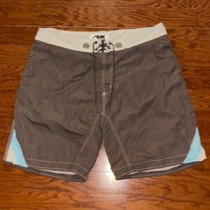 Mountain Khakis Brown and Blue Board Shorts Quick-Dry Swimwear